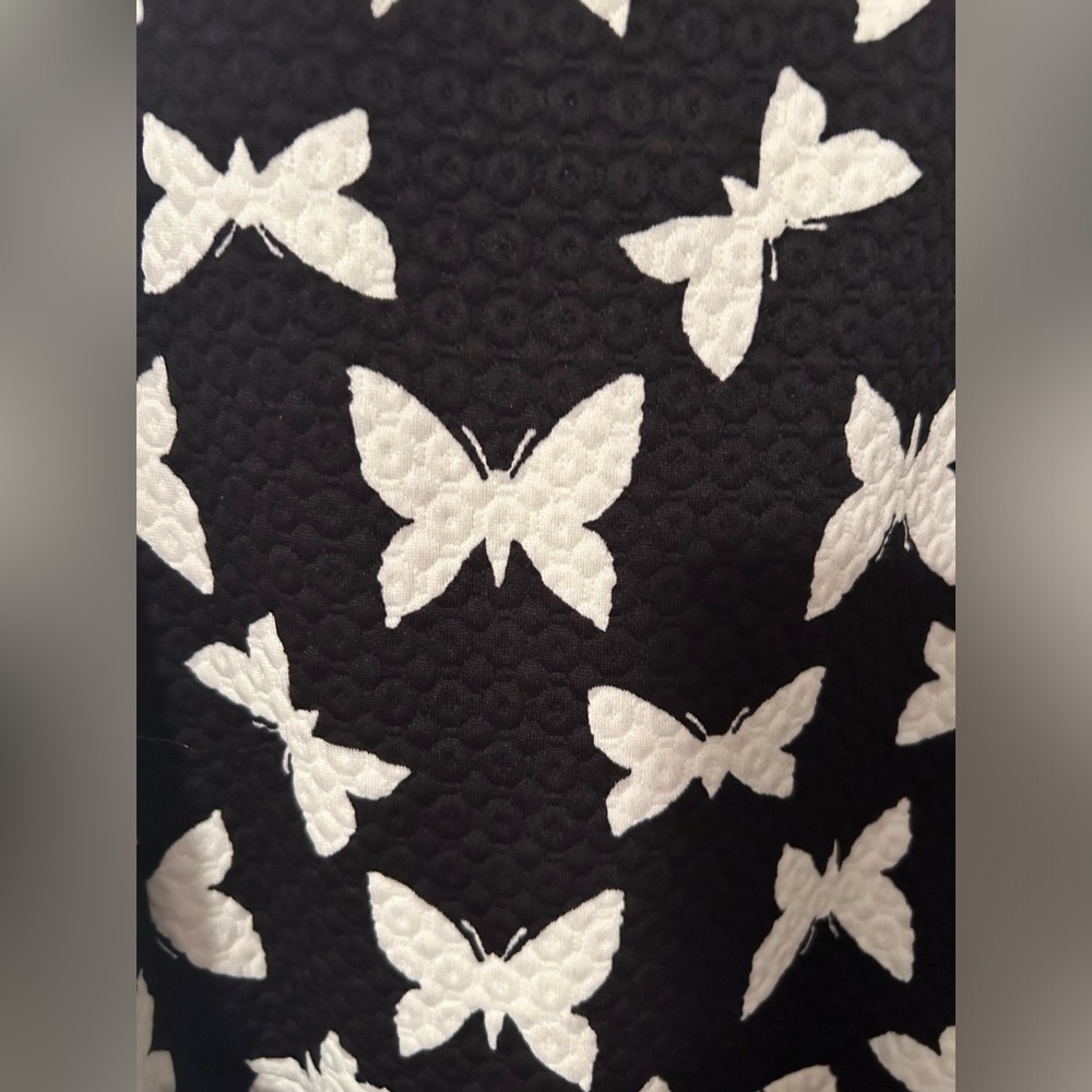DRESS | black and white butterfly dress size M - Picture 2 of 4